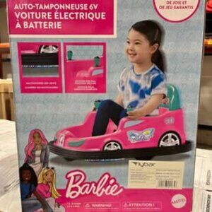 Flybar 6V Battery Powered Barbie Bumper Car ride-on